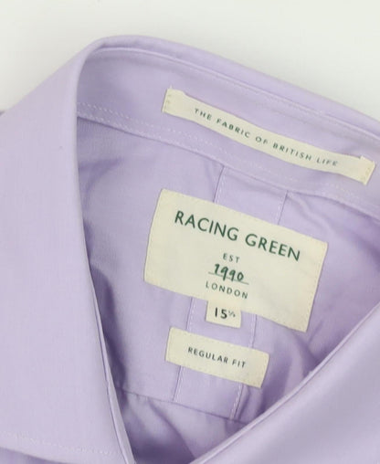 Mens UK Collar Size 15.5 Racing Green Smart Purple  Dress Shirt