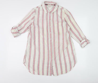 Fat Face Women's Multicoloured Striped Button-Up Shirt