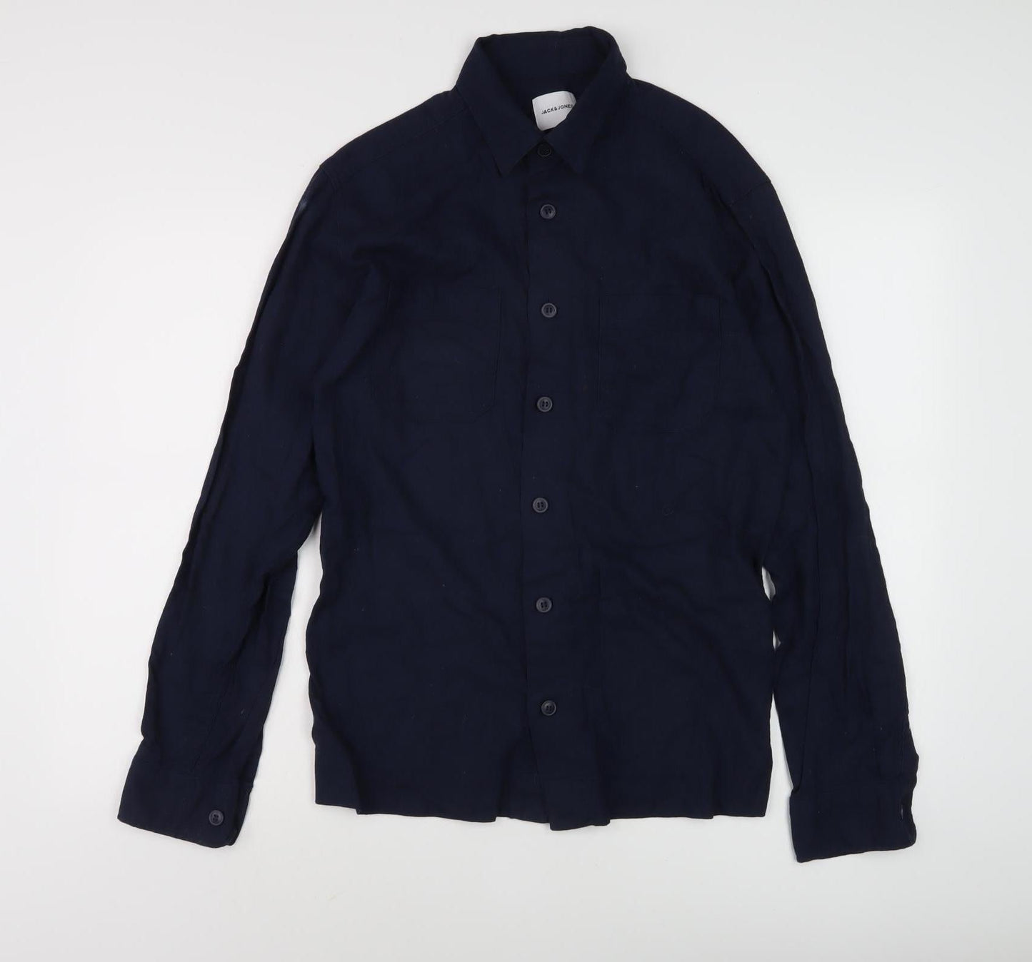 Jack & Jones Men's Blue Medium Casual Button-Up Shirt
