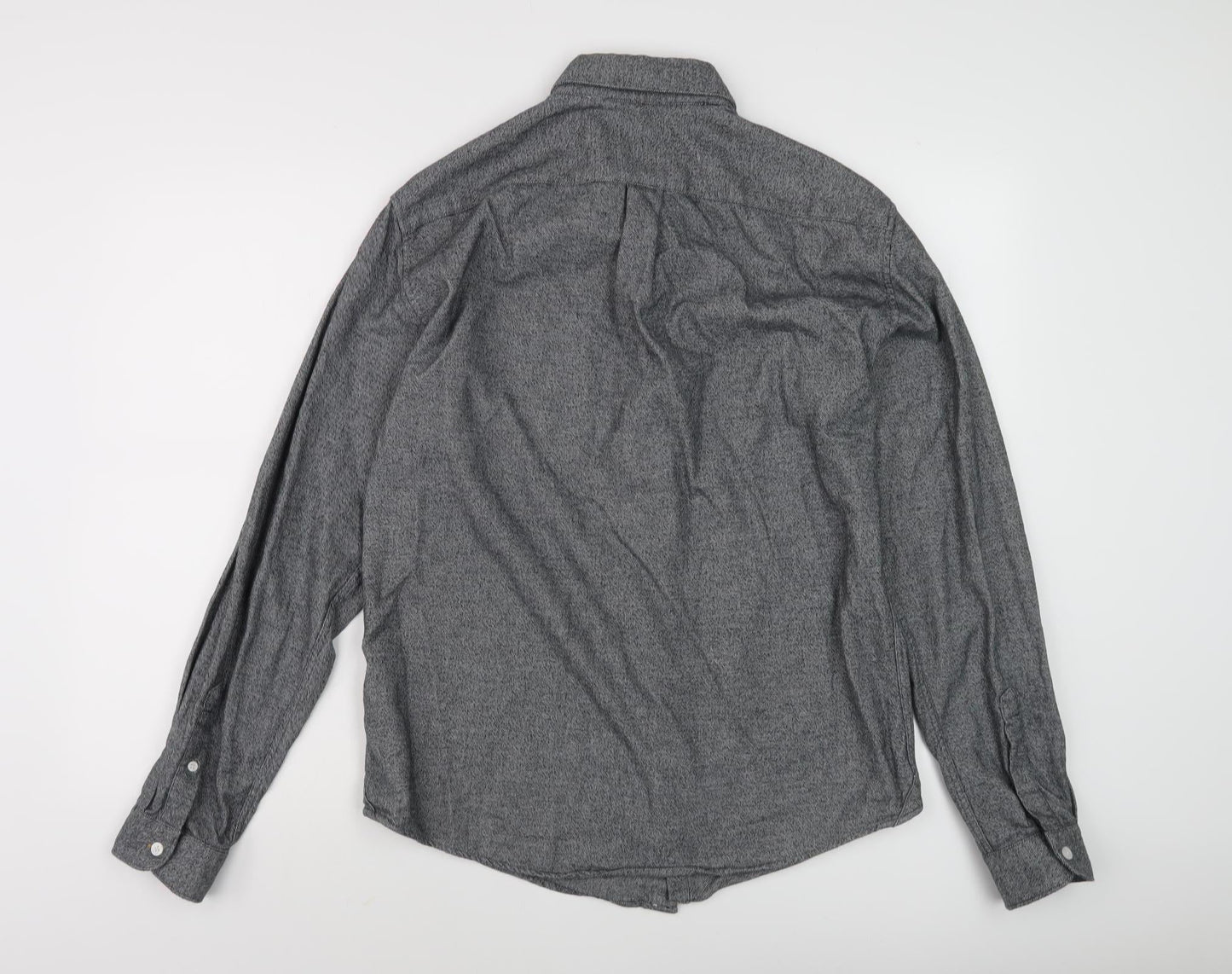 Fairlane & Sons Men's Grey Button-Up Shirt M