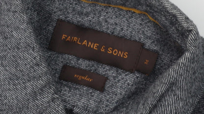 Fairlane & Sons Men's Grey Button-Up Shirt M