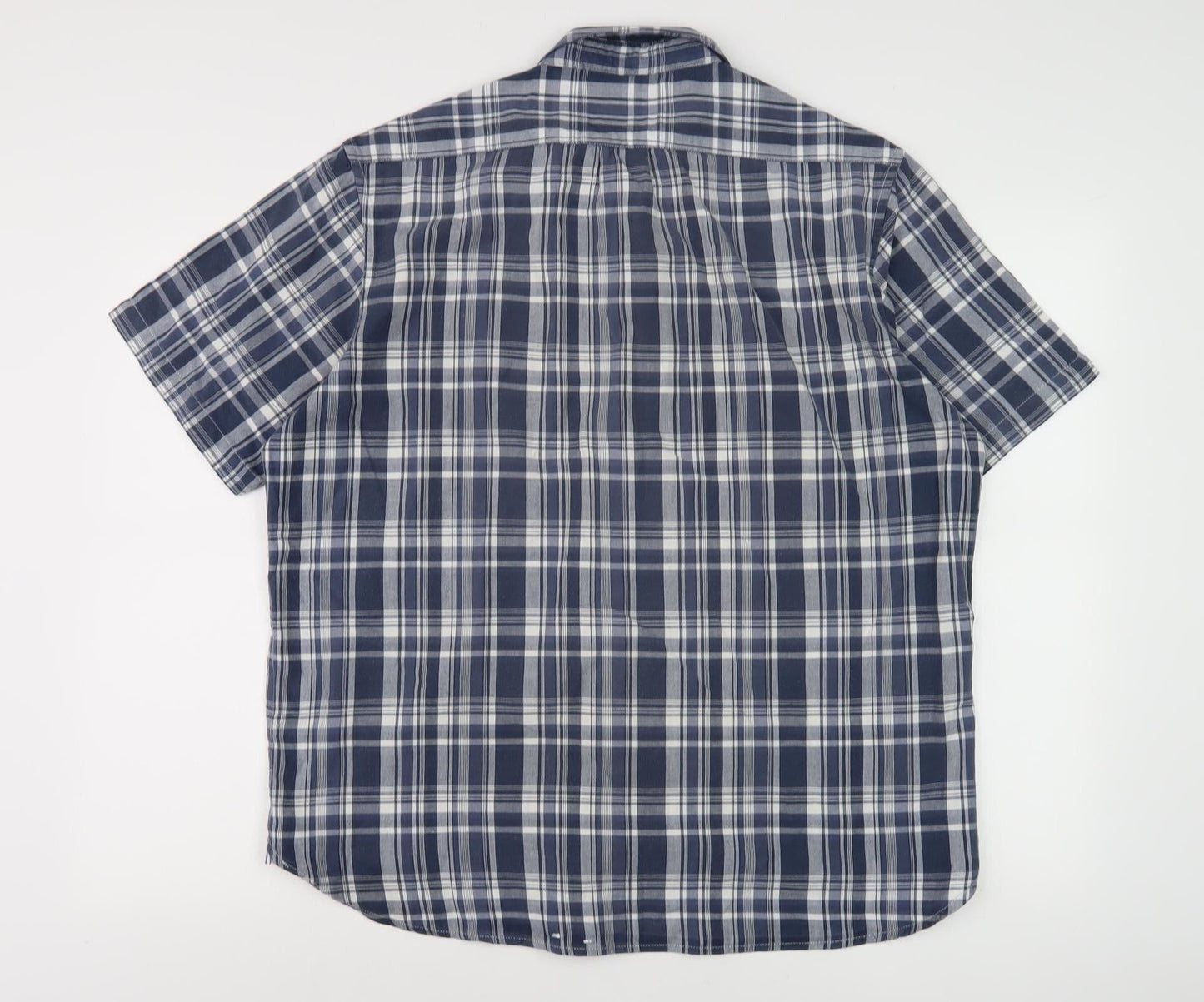 The New Ivy Brand Men's Blue Plaid Short Sleeve Shirt L