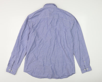 Jack & Jones Mens Blue XL Long Sleeve Button-Up Shirt