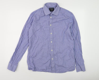 Howick Men's Slim Fit Blue Check Shirt Size 16