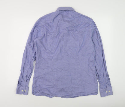 Howick Men's Slim Fit Blue Check Shirt Size 16