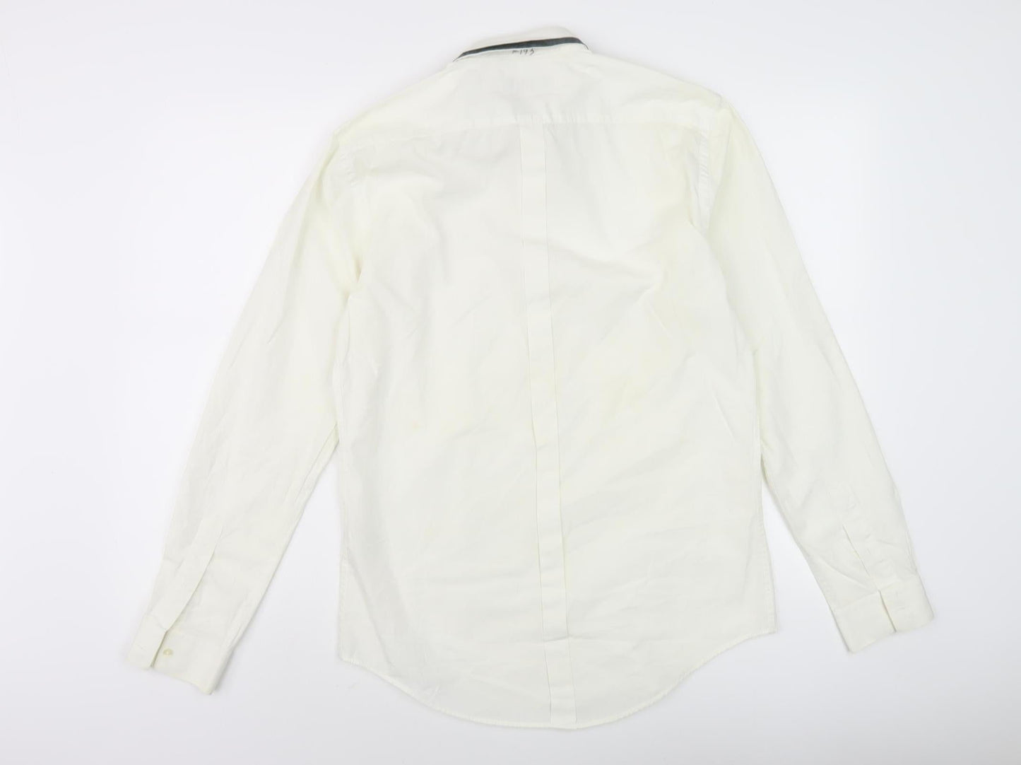 Zara Ivory Slim Fit Dress Shirt for Men, Size M