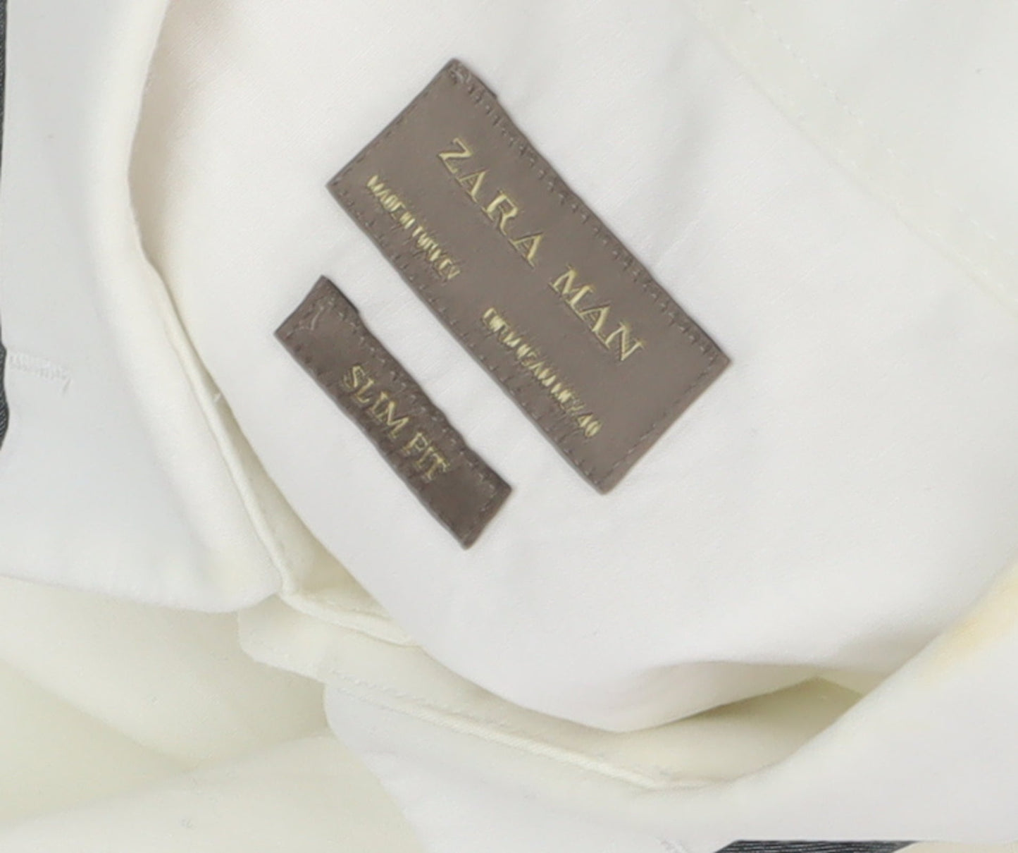 Zara Ivory Slim Fit Dress Shirt for Men, Size M
