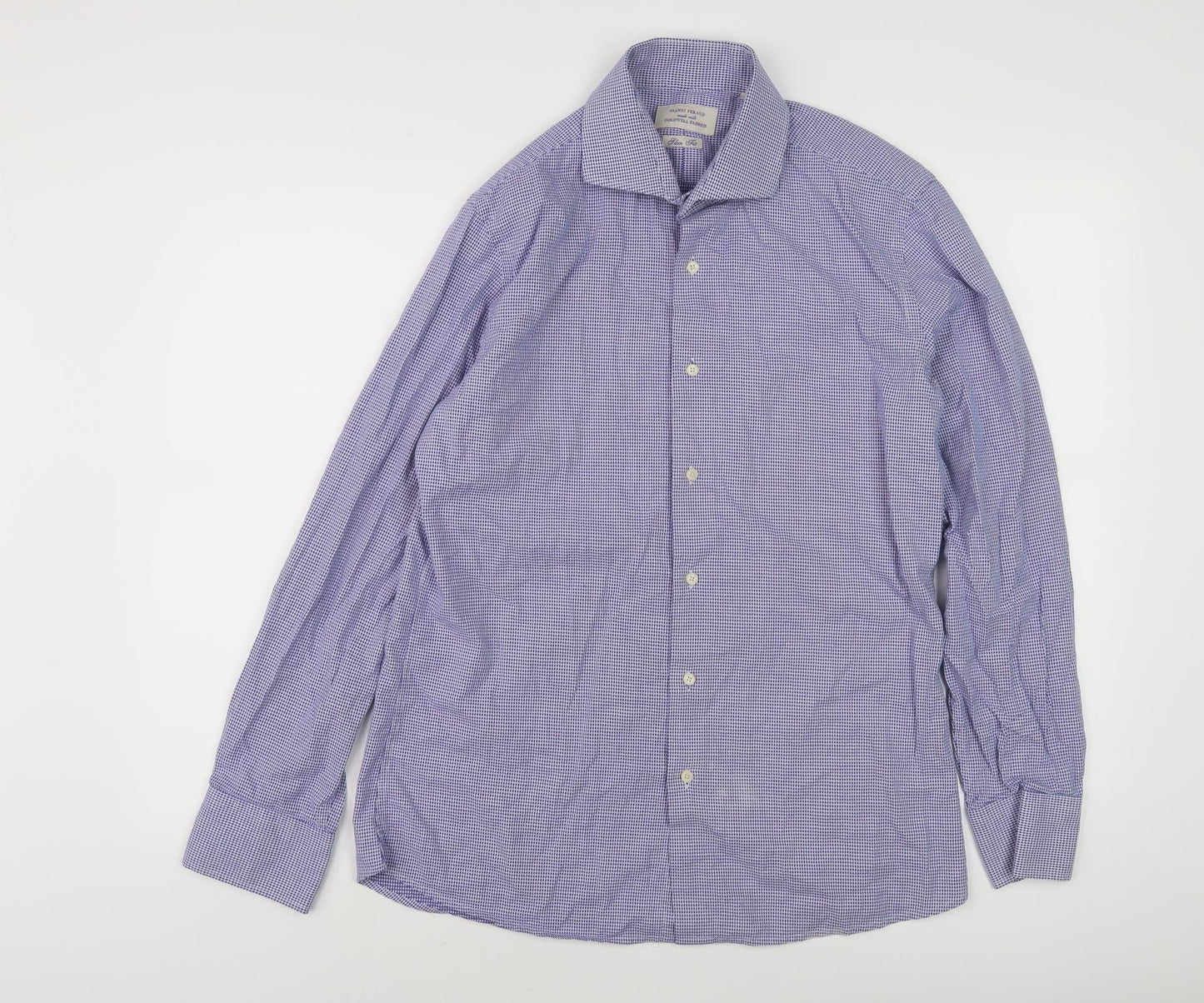 Gianni Feraud Men's Blue Slim Fit Check Shirt 16