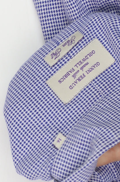 Gianni Feraud Men's Blue Slim Fit Check Shirt 16