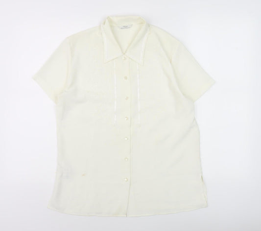 Womens UK Size 12 Marks and Spencer Ivory  Button-Up