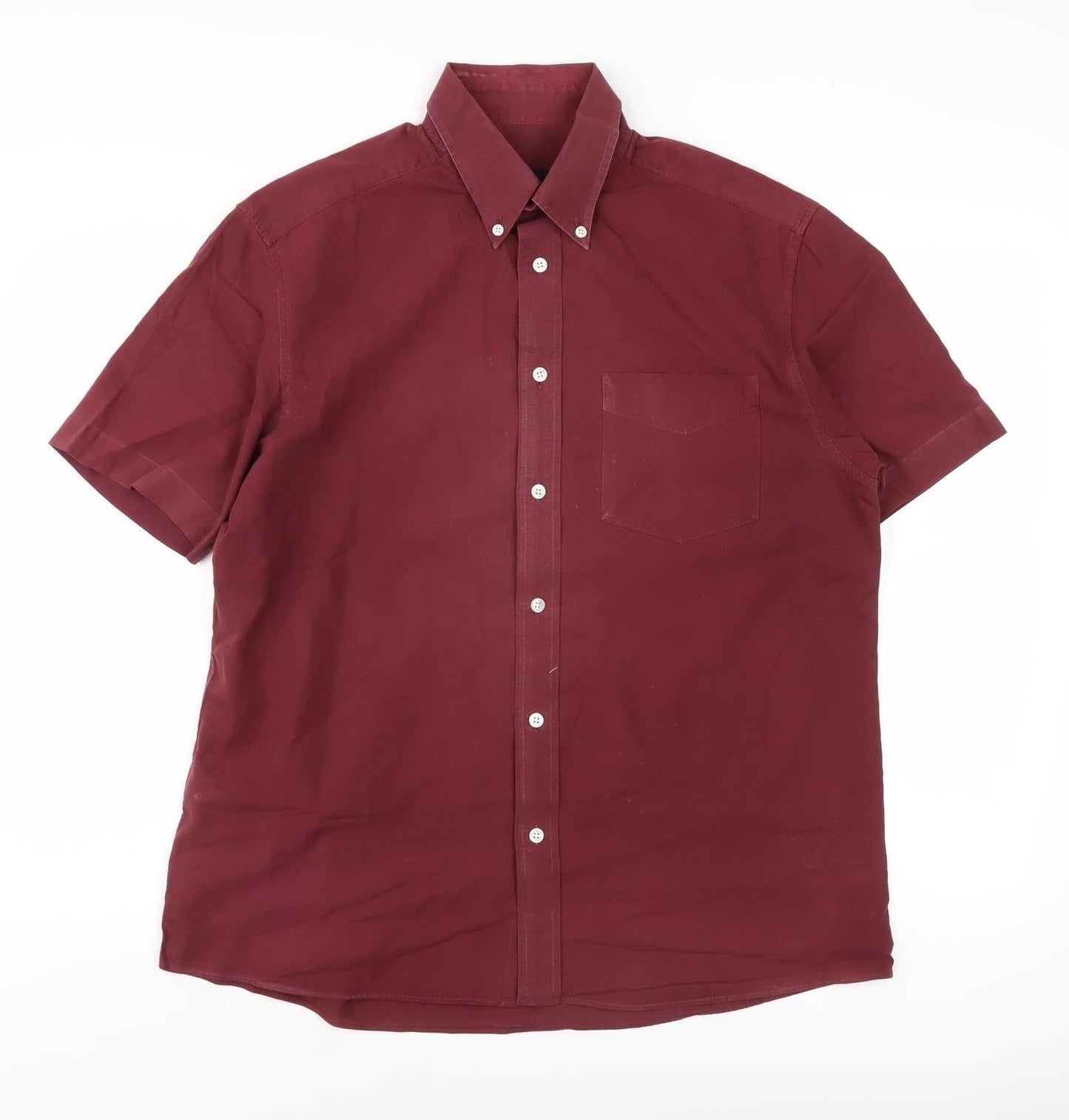Marks and Spencer Men's Red Short Sleeve Shirt