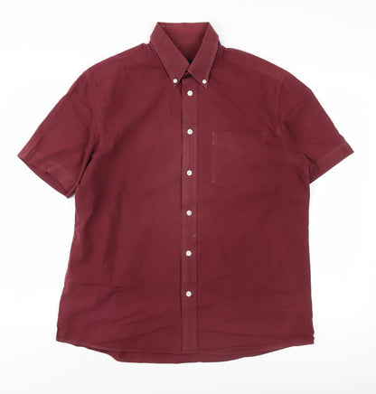 Marks and Spencer Men's Red Short Sleeve Shirt