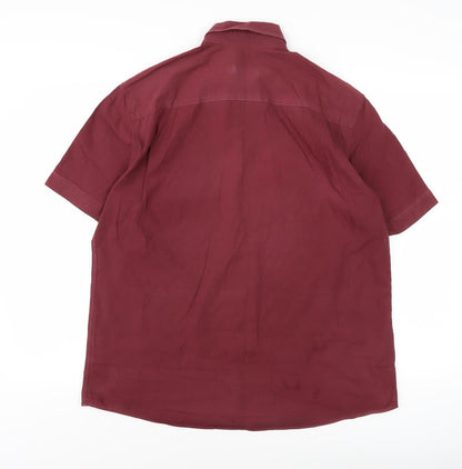Marks and Spencer Men's Red Short Sleeve Shirt