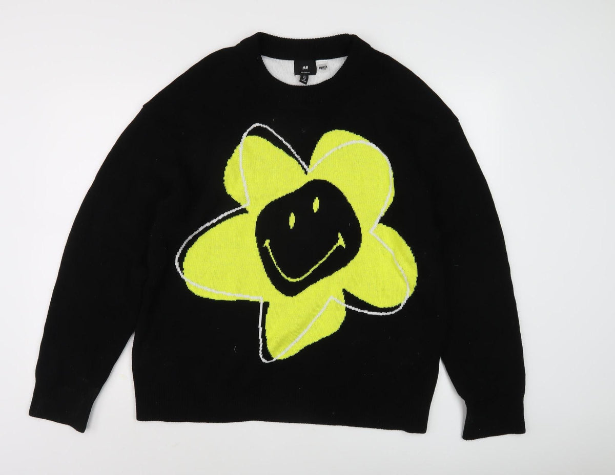 Womens UK Size M H&M Black Pullover Jumper