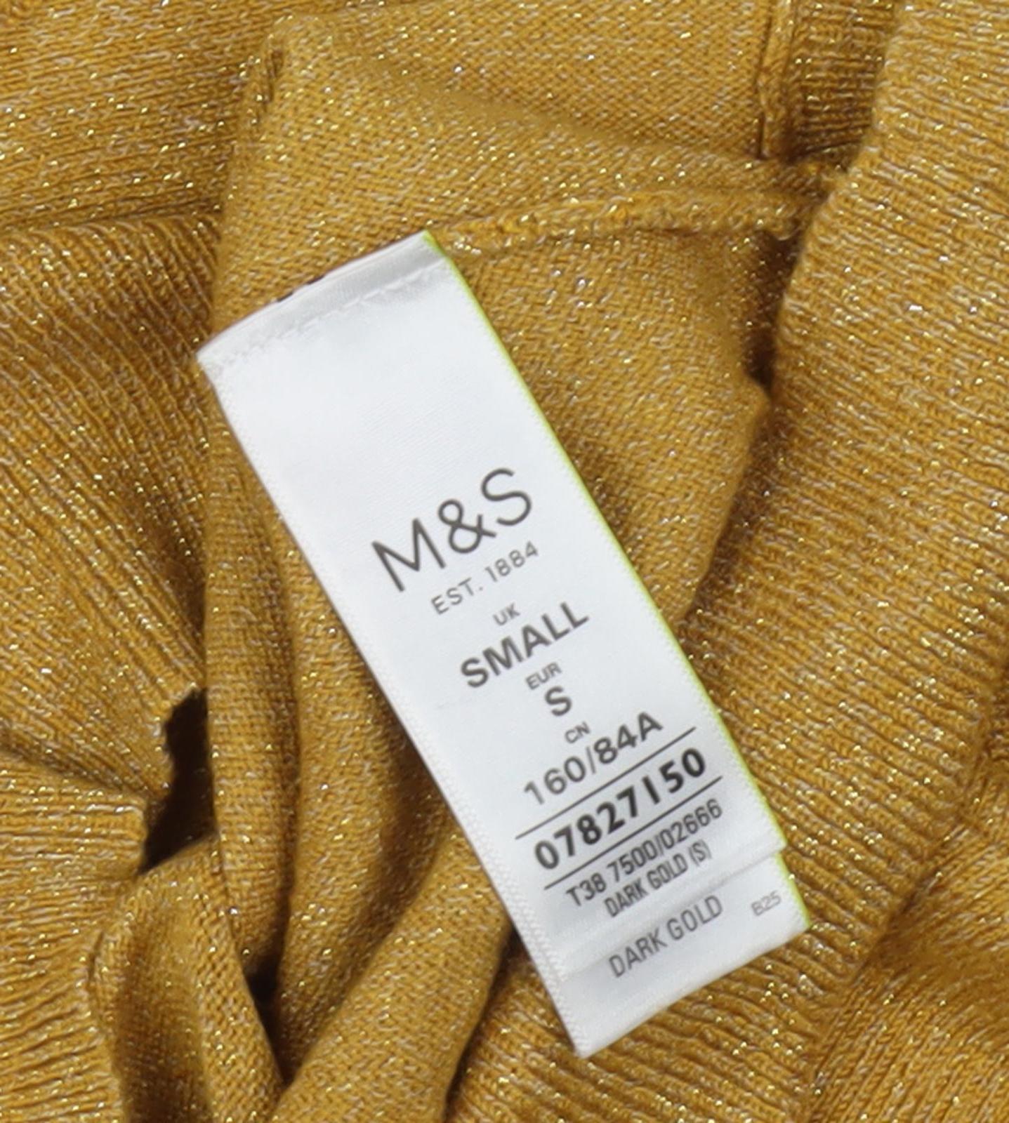 Womens UK Size S Marks and Spencer Gold Pullover Jumper