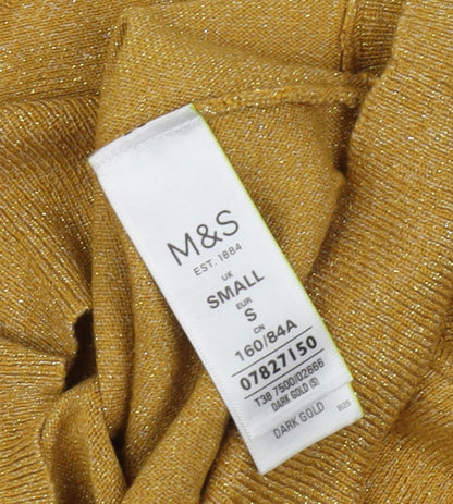 Womens UK Size S Marks and Spencer Gold Pullover Jumper