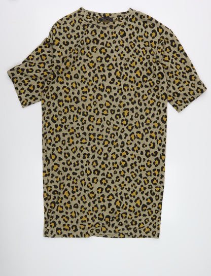Marks and Spencer Women Brown Animal Print Dress Size 8