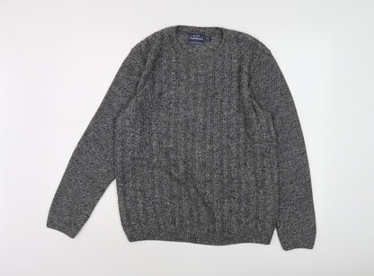 Topman Men's Grey Cable-Knit Pullover Jumper M