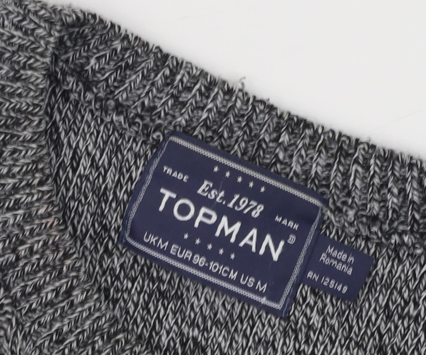Topman Men's Grey Cable-Knit Pullover Jumper M
