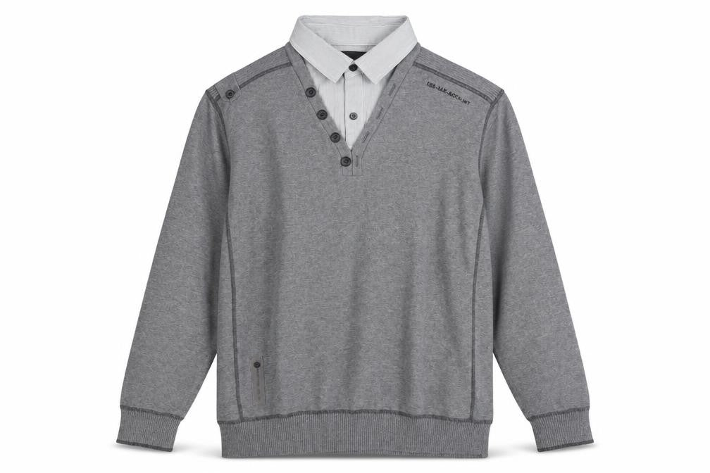 Mens UK Size L NEXT Grey Henley Jumper