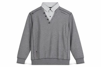 Mens UK Size L NEXT Grey Henley Jumper