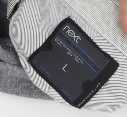 Next Men's Grey Henley Jumper L - Casual Collared Style