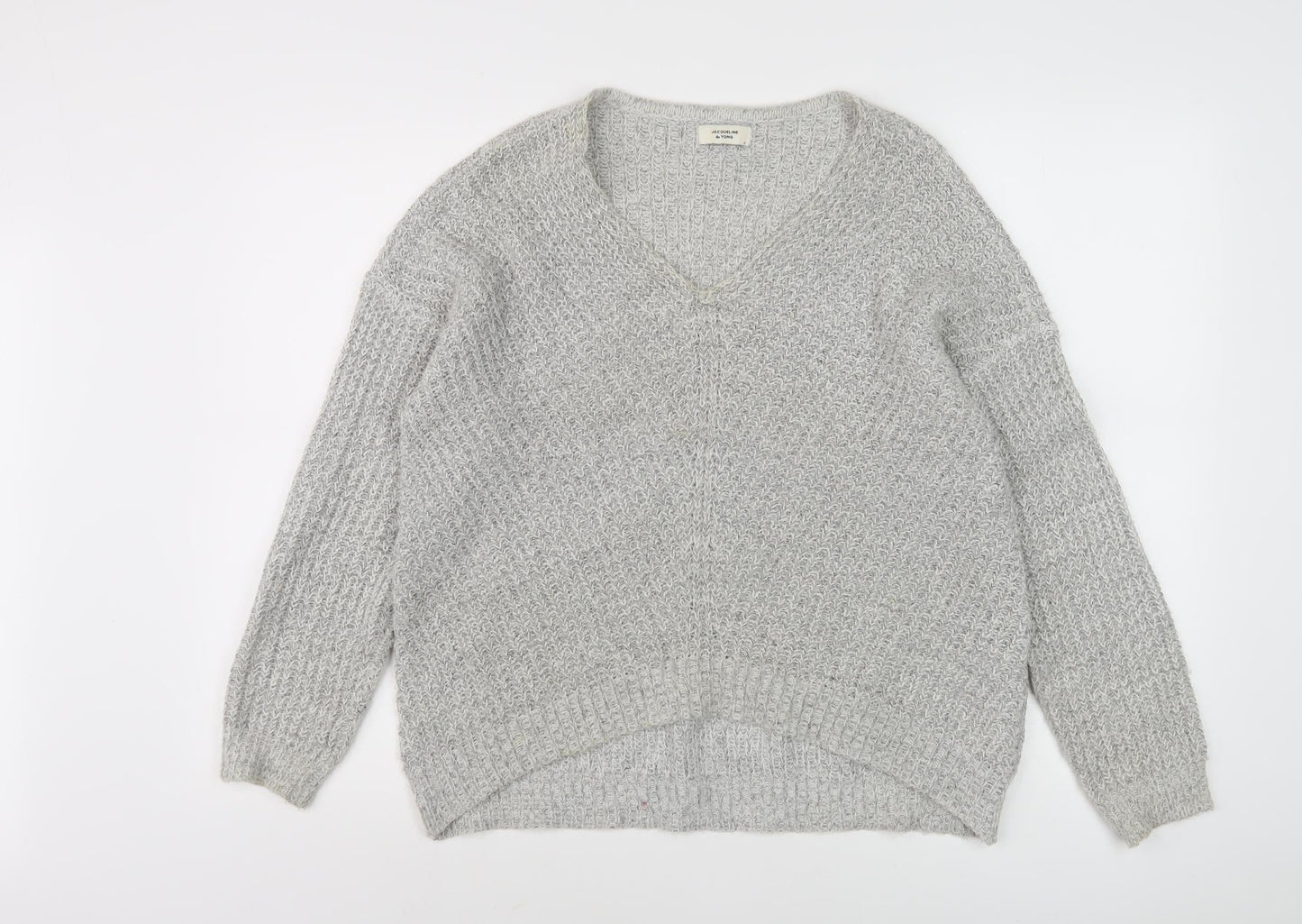 Womens UK Size M Jacqueline de Yong Grey Pullover Jumper