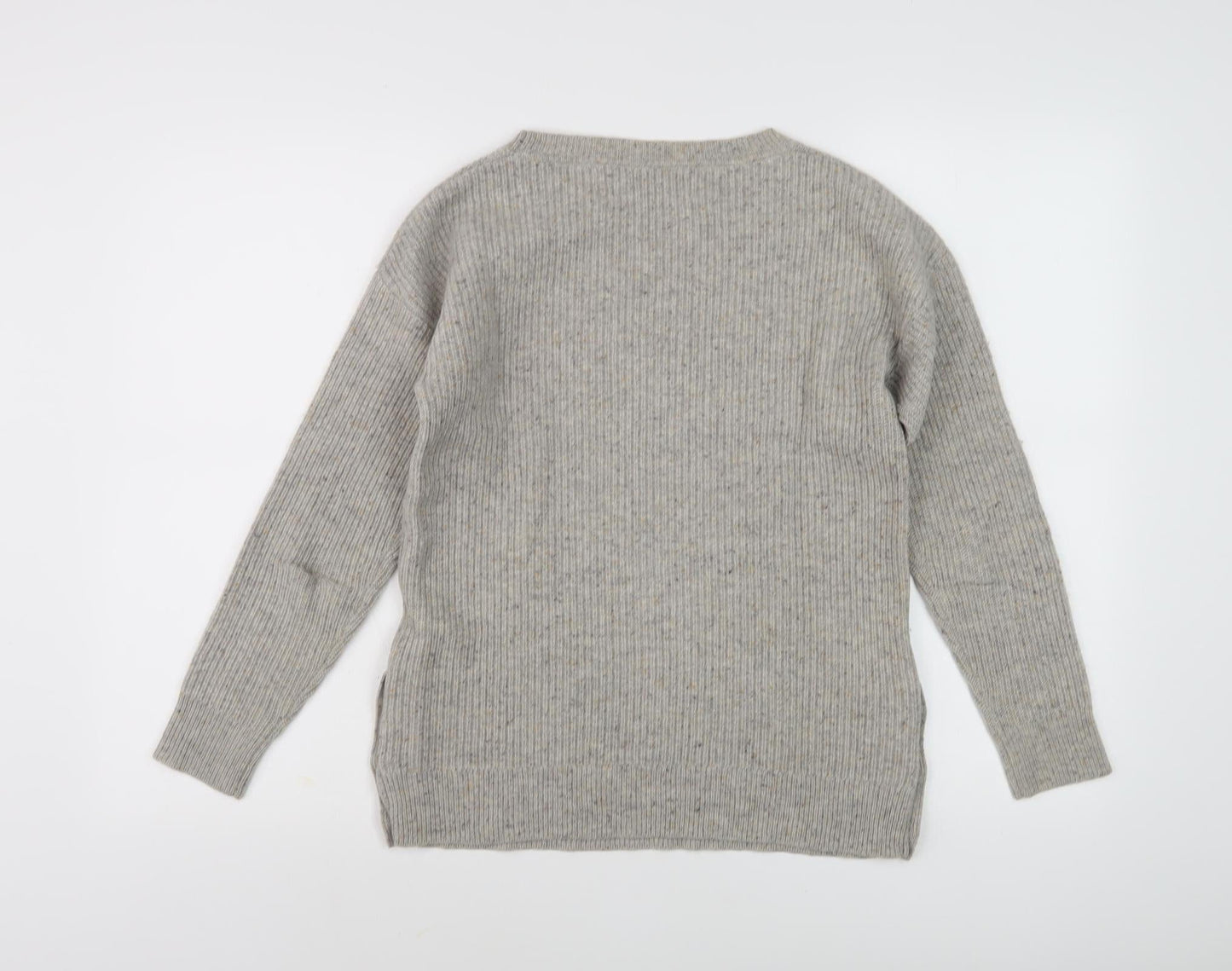 FF South Coast Women's Grey Wool Pullover Jumper, Size 10, Crew Neck
