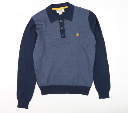 Penguin Men's Blue Pullover Jumper L Classic Knit