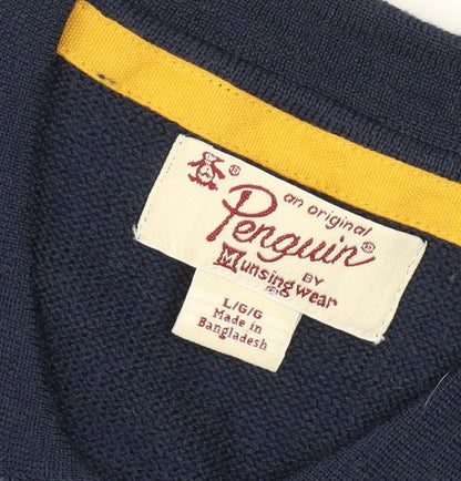 Penguin Men's Blue Pullover Jumper L Classic Knit