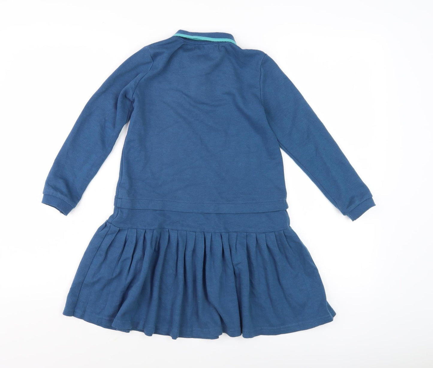 Alexandra Girls Blue Shirt Dress, Size 7, Long Sleeve, Casual