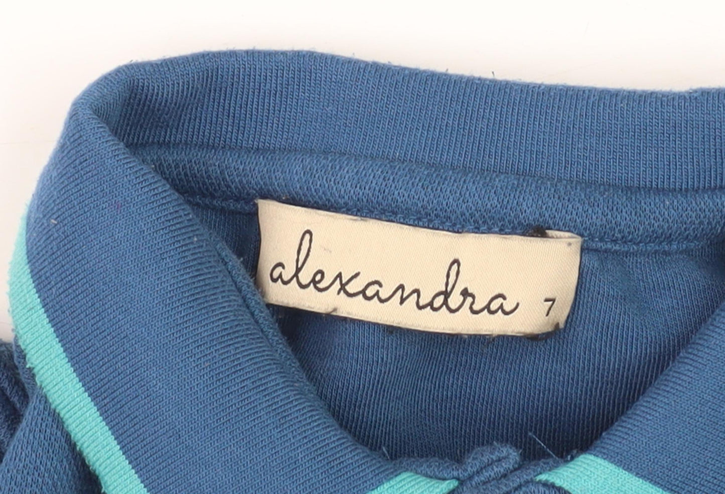 Alexandra Girls Blue Shirt Dress, Size 7, Long Sleeve, Casual