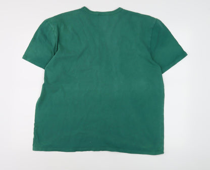 Champion Unisex Green XL T-Shirt, Crew Neck, Cotton Jersey
