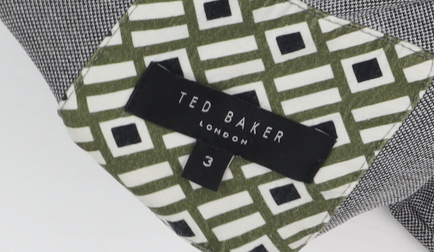 Ted Baker Grey Men's Polo Shirt Size 3 Button Accents