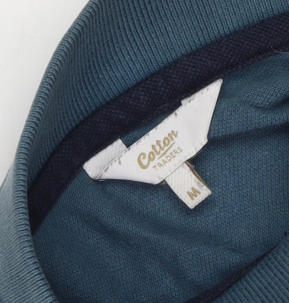 Cotton Traders Men's Blue Polo Shirt Medium