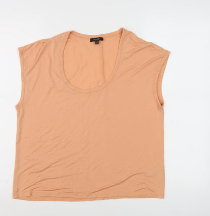 Womens UK Size XS Massimo Dutti Beige Basic T-Shirt
