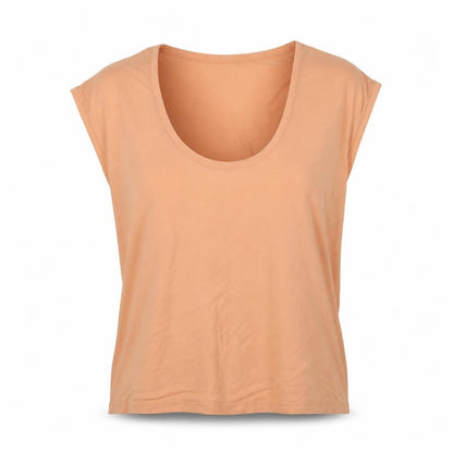 Womens UK Size XS Massimo Dutti Beige Basic T-Shirt