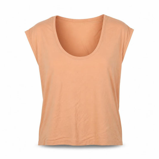 Front view of Massimo Dutti Women's Beige XS Basic T-Shirt