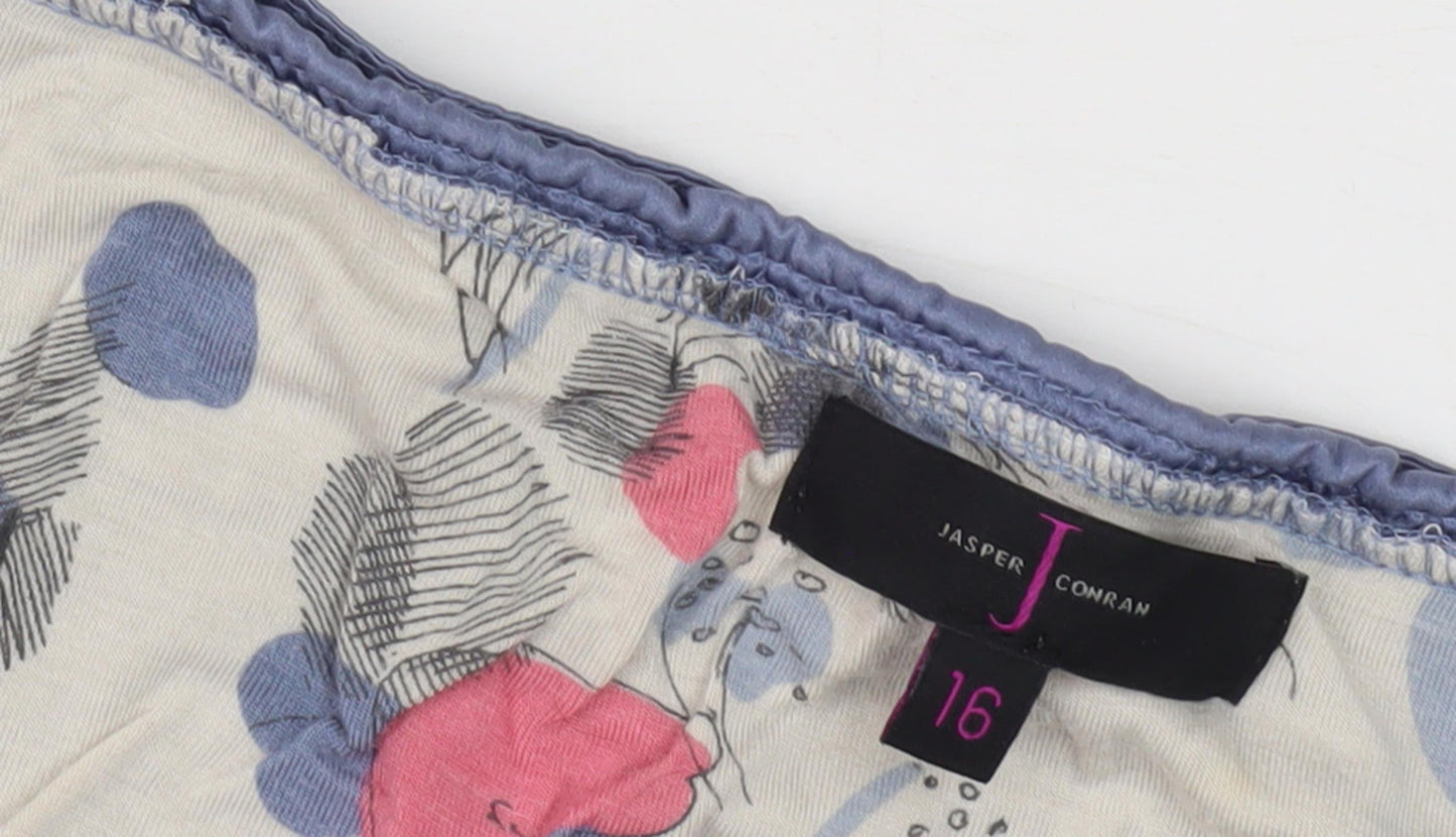 Jasper Conran Women's Blue Short Sleeve Top UK 16