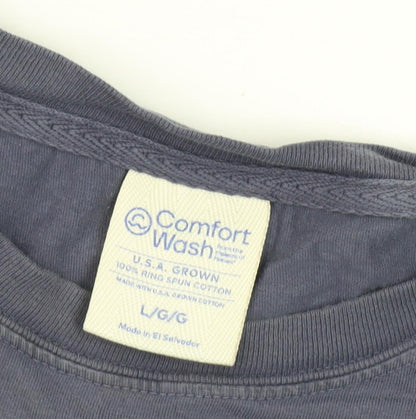 Comfort Wash Men's Blue L Graphic Print T-Shirt