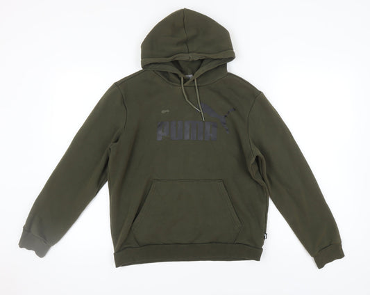 Mens UK Size S PUMA Green Pullover Hoodie