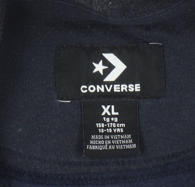 Teens UK Size XL Converse Black Pullover Hoodie