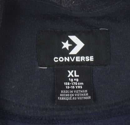 Teens UK Size XL Converse Black Pullover Hoodie