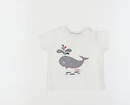 Jasper Conran Unisex Baby T-Shirt 9-12 Months White Whale