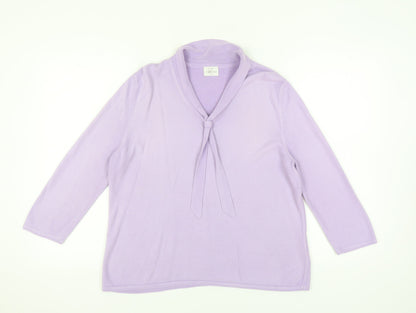 Eastex Women's Purple Cowl Neck Jumper Size 14