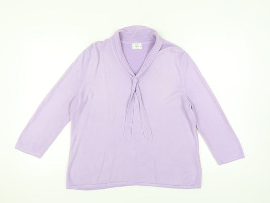 Eastex Women's Purple Cowl Neck Jumper Size 14