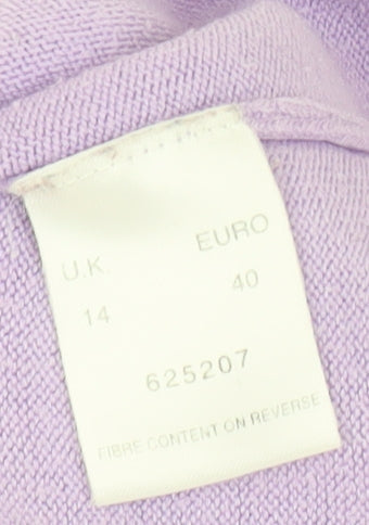 Eastex Women's Purple Cowl Neck Jumper Size 14
