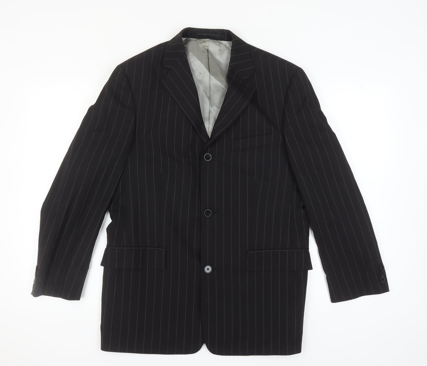 Mens UK Size 40 Pierre Cardin Regular Black Suit Jacket