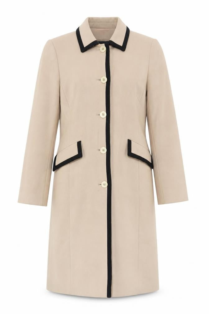 Womens UK Size 12 Jacques Vert Beige Overcoat