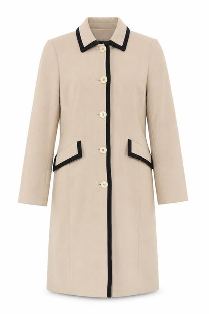 Womens UK Size 12 Jacques Vert Beige Overcoat